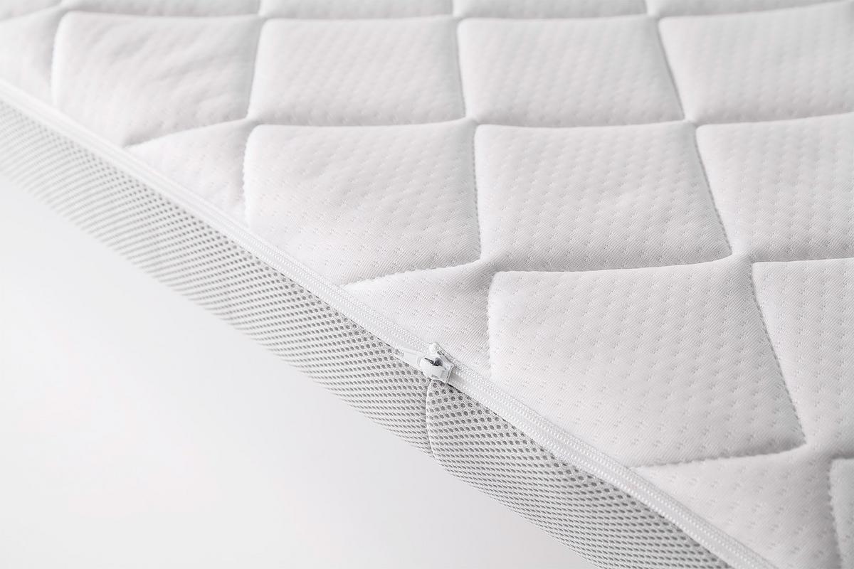 TOPPER KARO-KLIMA KALTSCHAUM SOLO Weiß - Weiß, Textil (180/200cm) - KAWOLA
