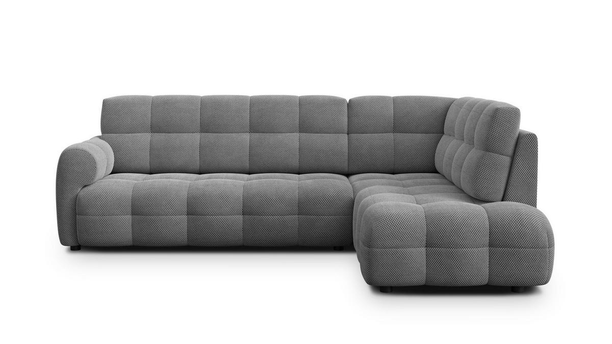 ECKSOFA MELLOW 5-Sitzer, grau - Schwarz/Grau, Holz/Textil (283/191cm) - Wozimo
