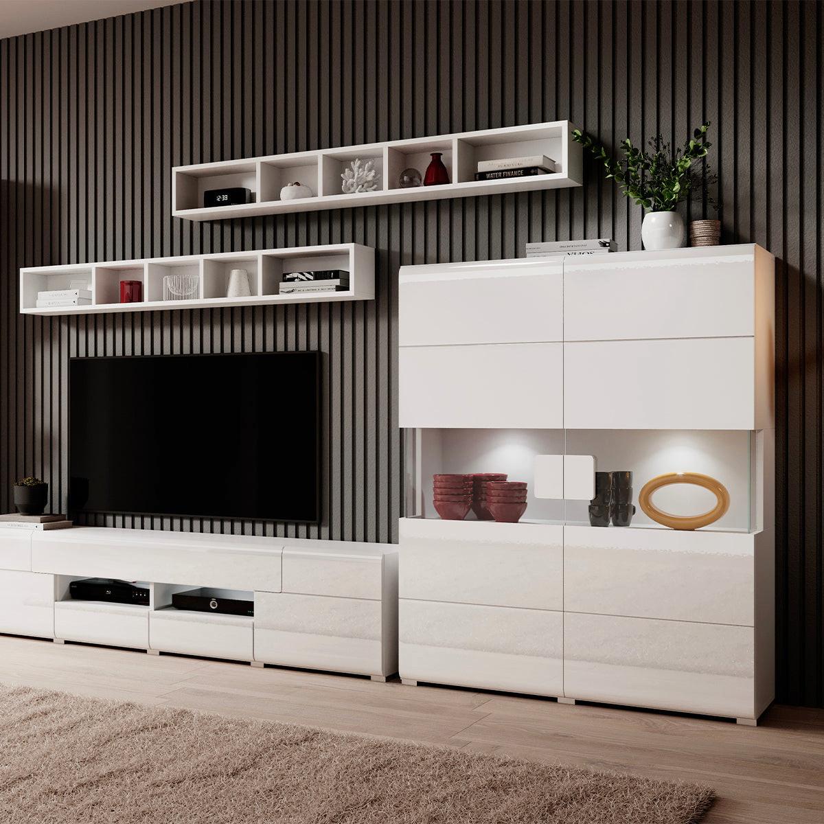 GESCHIRRSCHRANK Jules Weiß - Weiß, Holzwerkstoff (122/152/39cm) - Petits-meubles