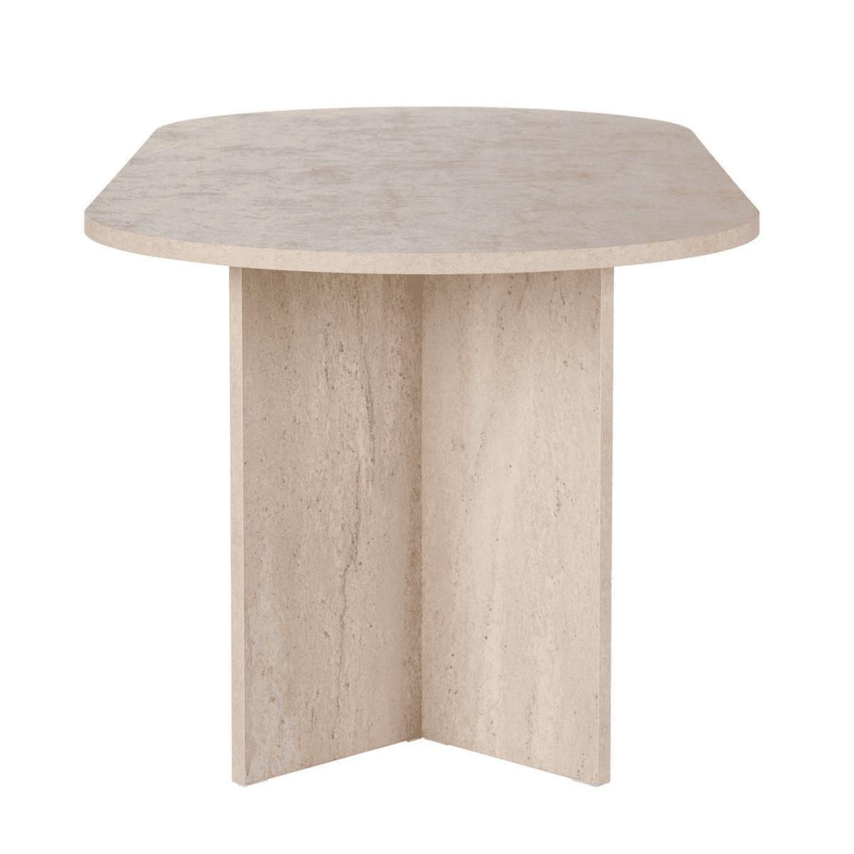 ESSTISCH mit ovaler Tischplatte L200 cm 90/200/75 cm - Beige, Holzwerkstoff (96/90/75cm) - Calicosy