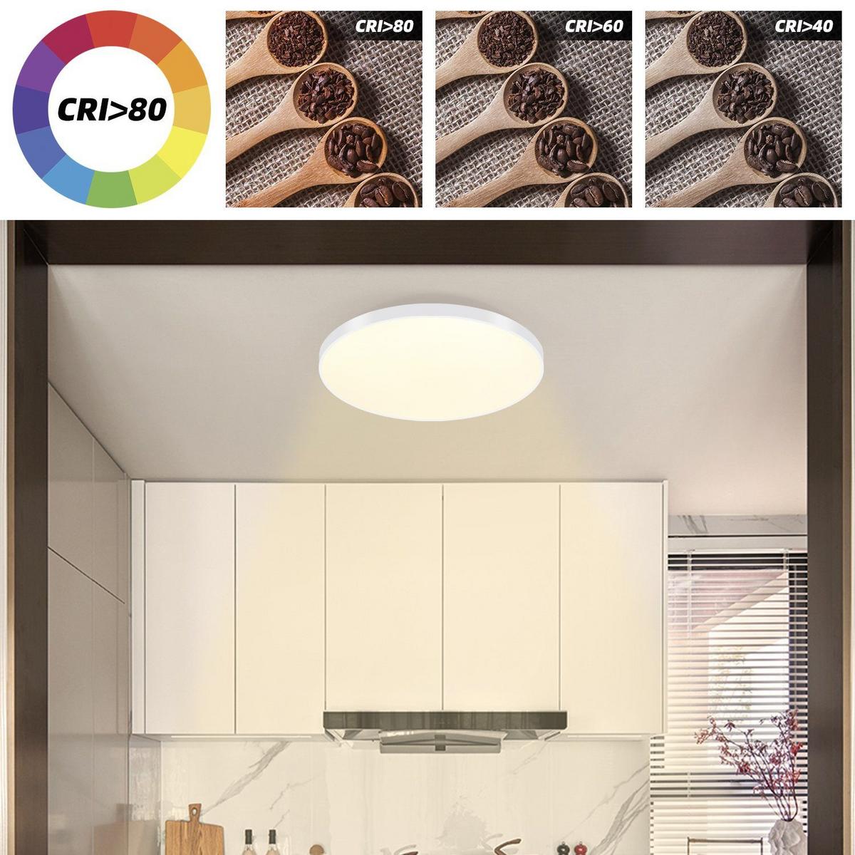 LED-DECKENLEUCHTE Ulmenbrand 37.0/6.5/37 cm - Weiß, Metall (37/37/6.5cm) - ZMH