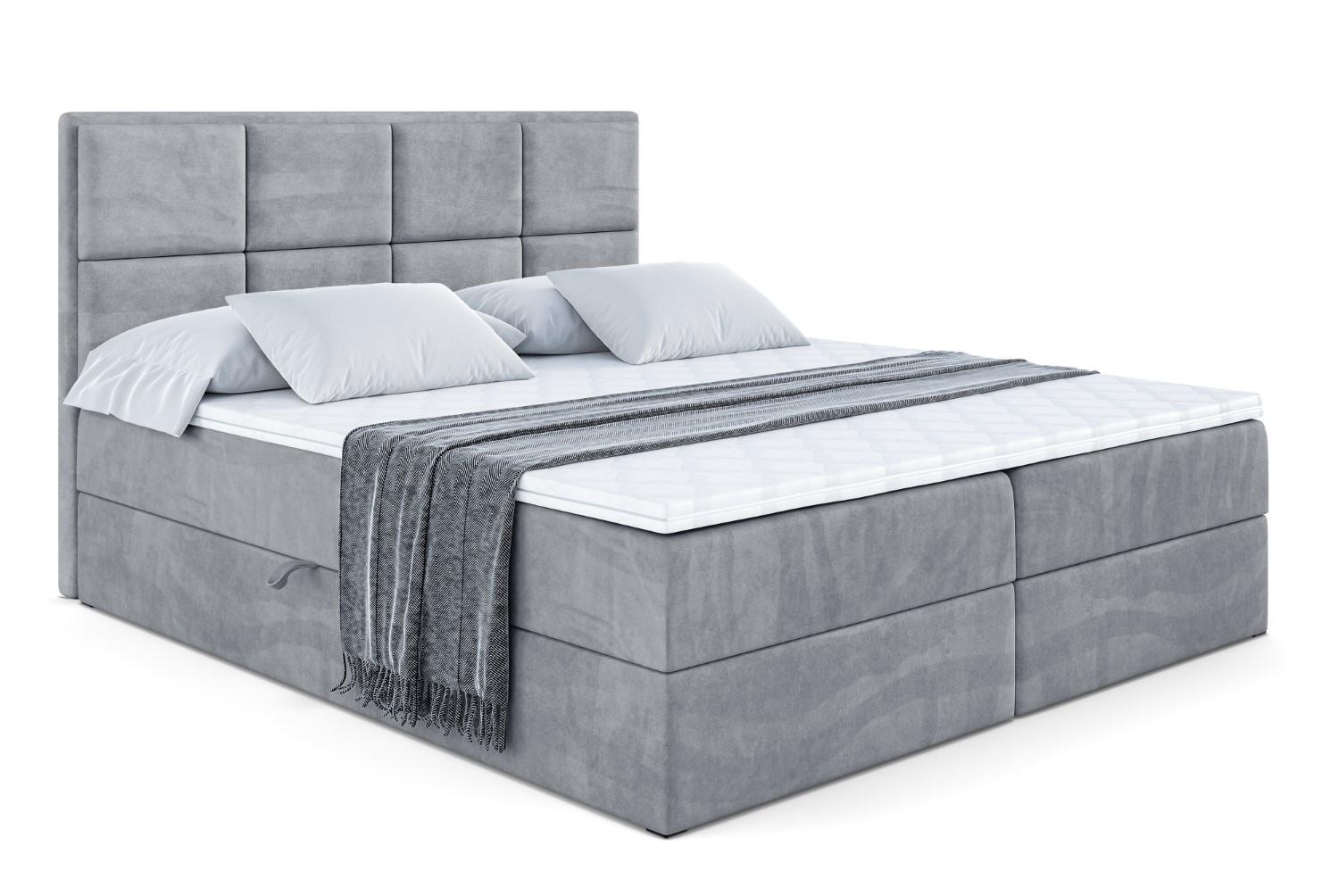 BOXBETT mit Matratze H3 und Lattenrost - NOVA - 140x200 Grau - Grau, Holzwerkstoff (140/200cm) - ALTDECOR