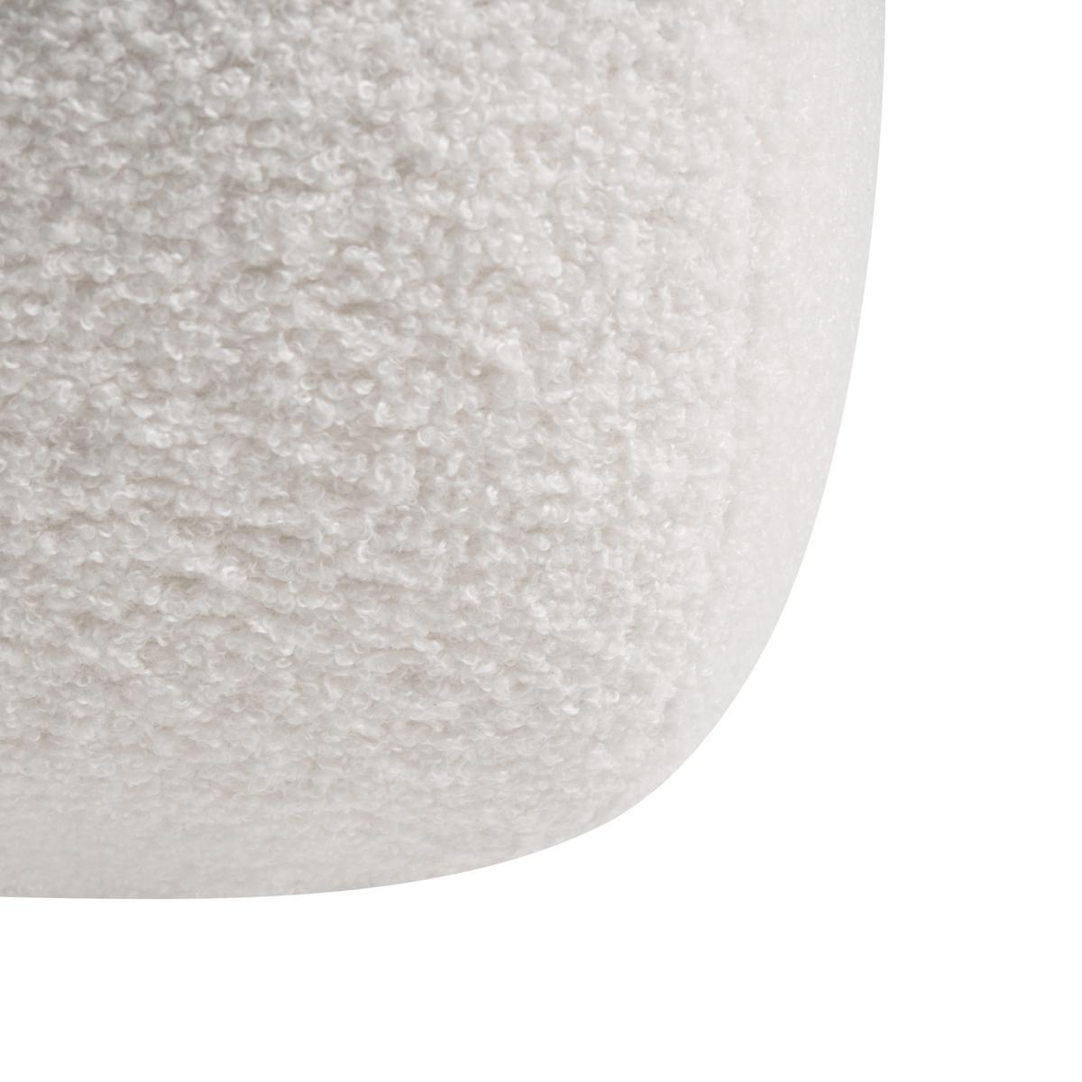 POUF Bouclé Cremeweiß Caliente - Weiß, Textil (60/44/60cm) - Beliani
