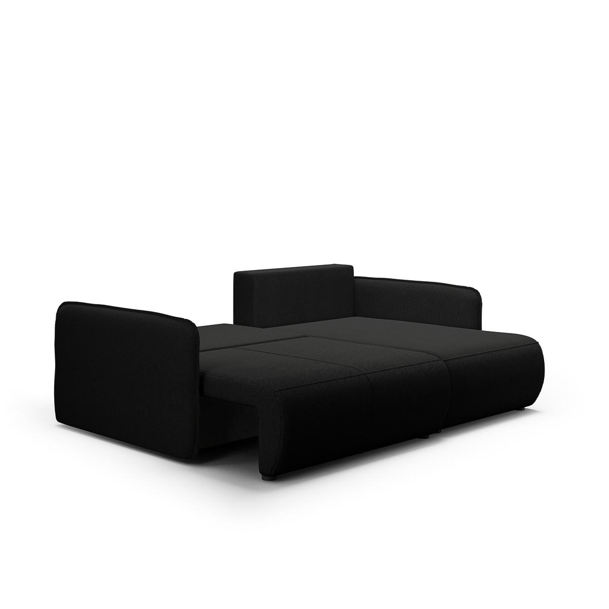 ECKSOFA Claudio 3 Sitzplätze Schwarz - Schwarz, Holz (207/148cm) - Petits-meubles