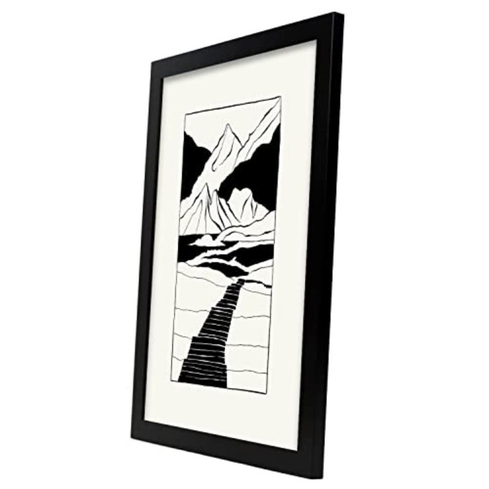 POSTER Abstrakt Pop Art A3 Schwarzer Rahmen - Schwarz, Papier (29.7/5/42cm) - Nacnic