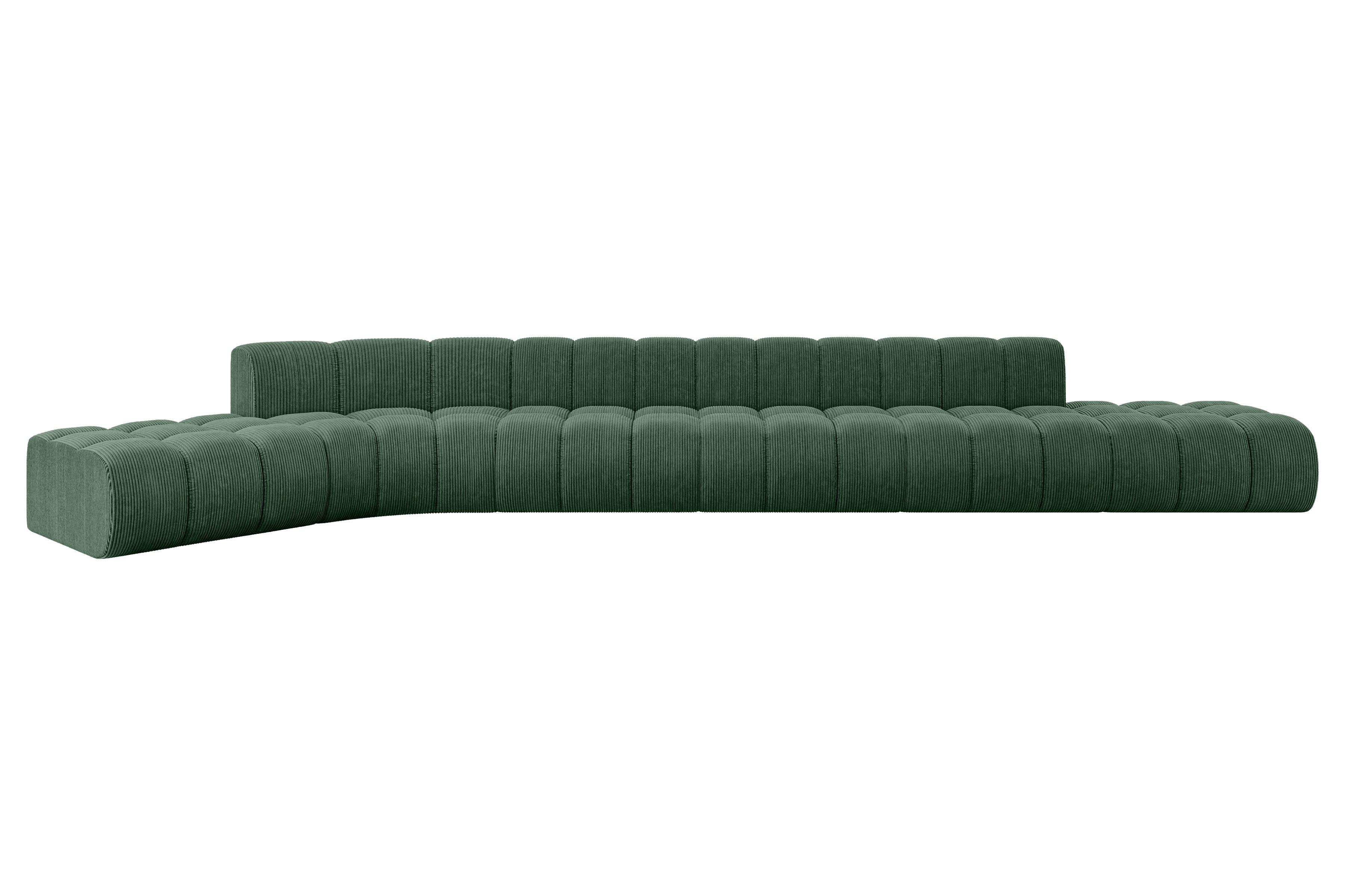 ECKSOFA modulares Sofa Solven-L3 - 562x174x70 cm Grün - Grün, Holzwerkstoff/Textil (562/174cm) - ALTDECOR