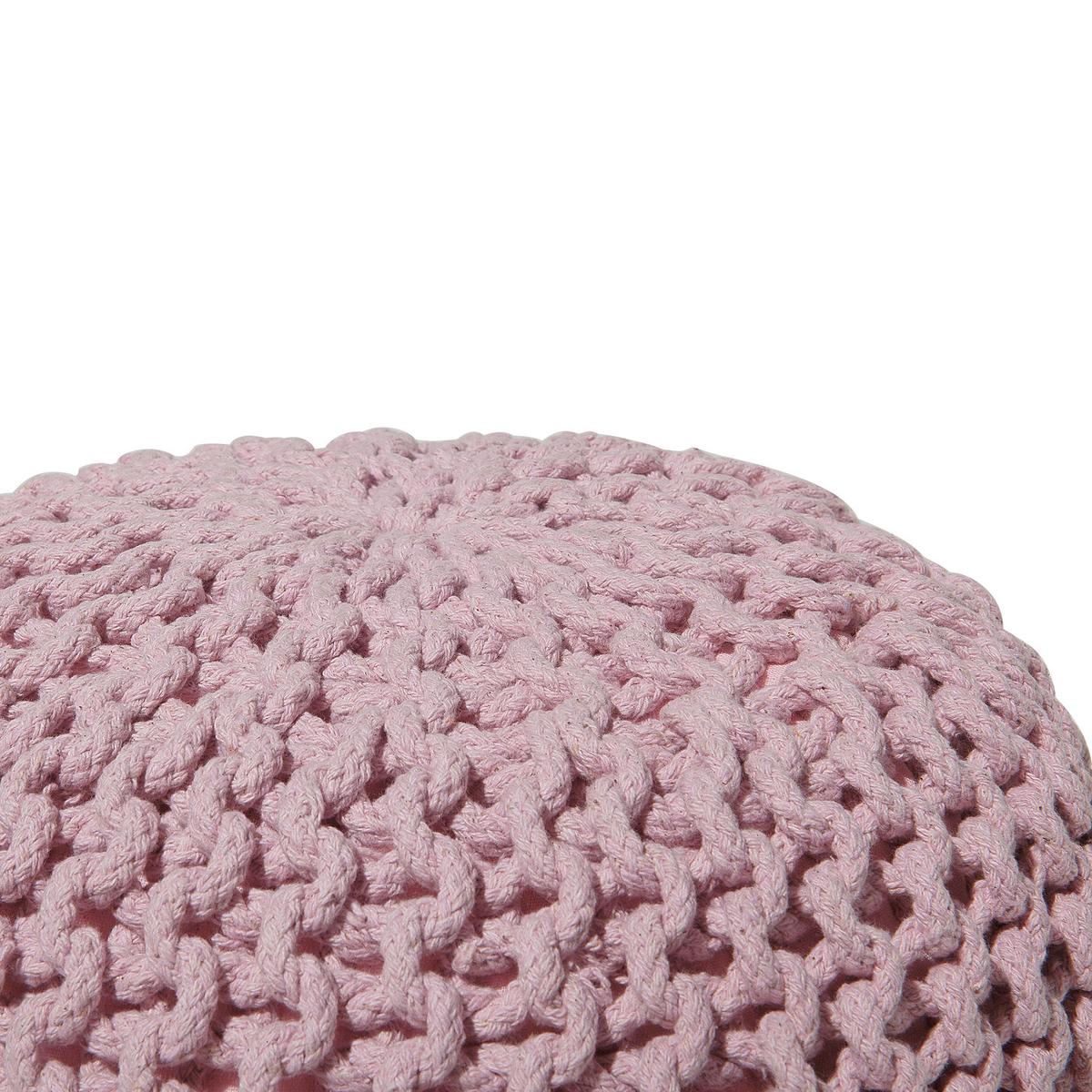 POUF Conrad 40/40/25 cm - Pink, Naturmaterialien/Textil (40/25/40cm) - Beliani
