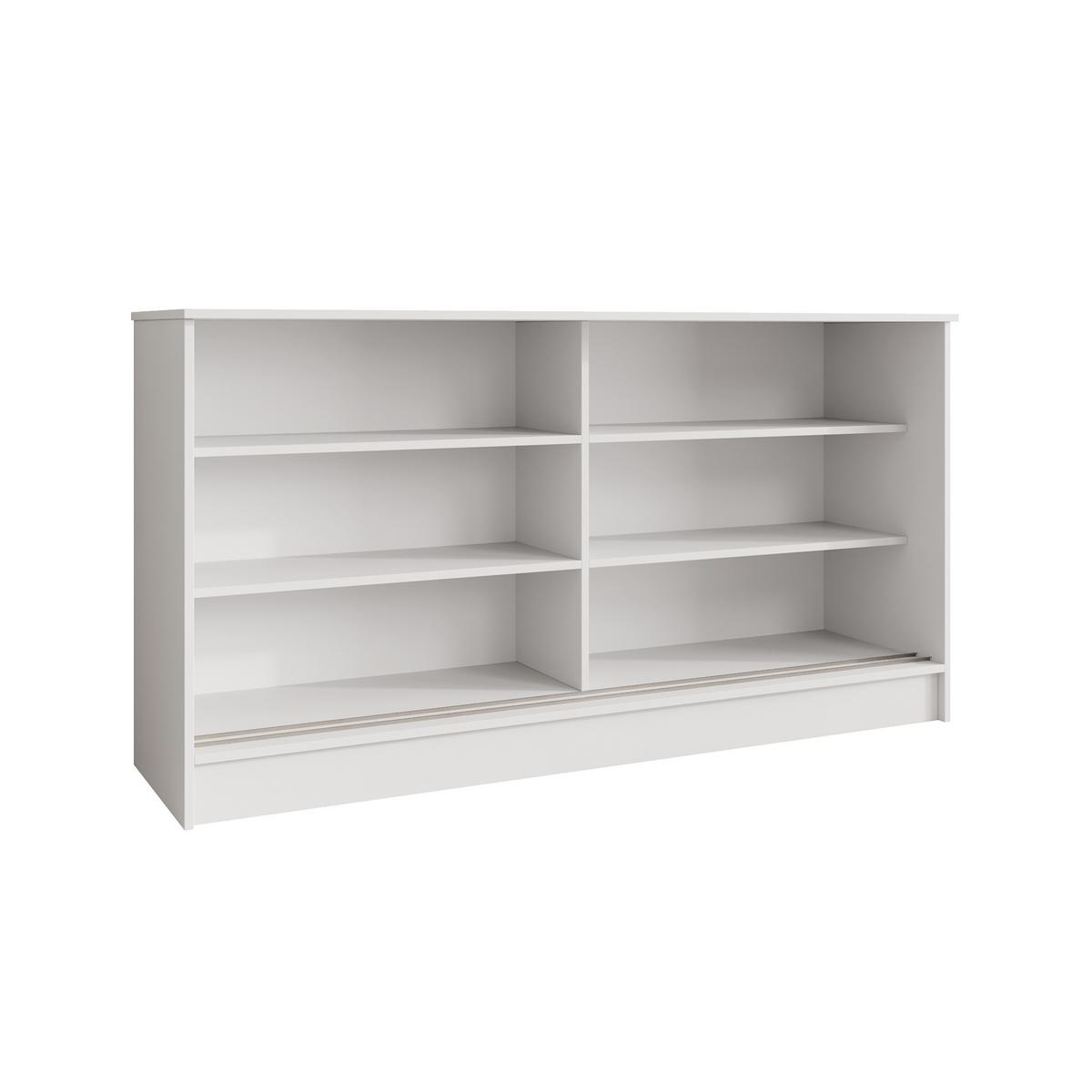 KOMMODE Mirela mit 2 Schiebetüren 160 cm, Weiß - Weiß, Holzwerkstoff (161/85/43.5cm) - Beautysofa