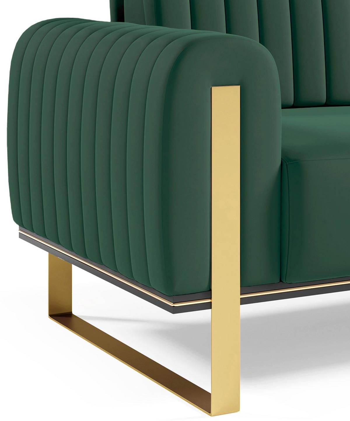 SOFA Parissa 164 cm - Goldfarben/Grün, Textil/Metall (164/79/92cm) - Selsey
