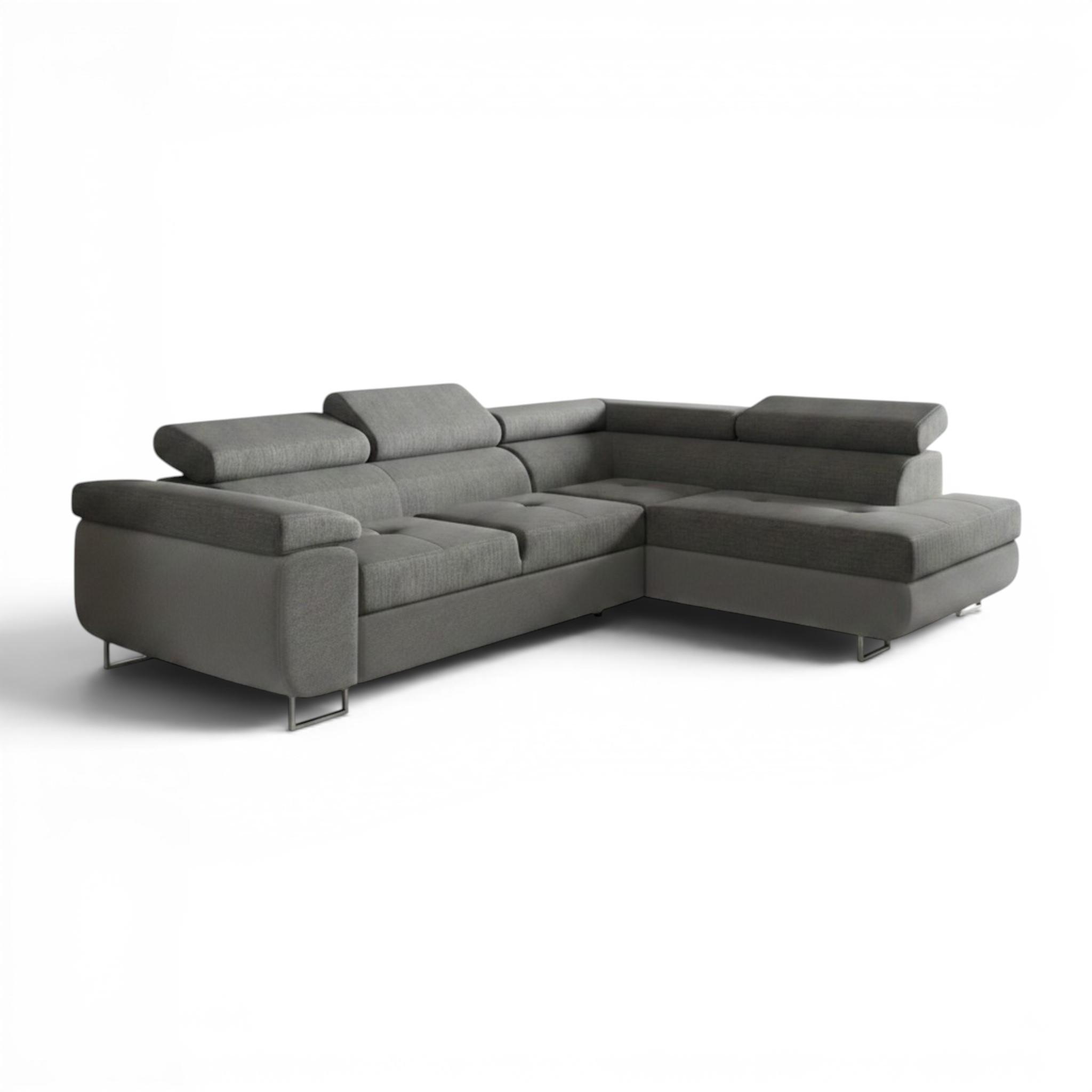 ECKSOFA Jade Mit Schlaffunktion - Dunkelgrau, Holzwerkstoff/Textil (275/202cm) - Fun Möbel