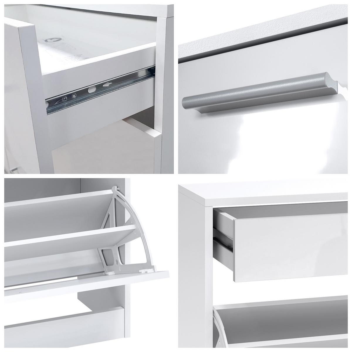SCHUHSCHRANK Loret Front in Avola-Anthrazit - Anthrazit, Holzwerkstoff (46/104/23cm) - Vladon