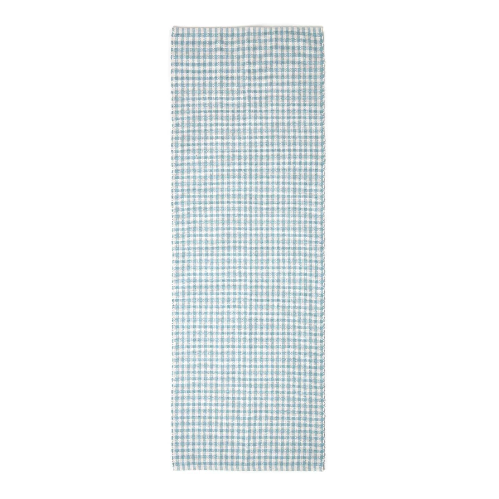 TEPPICHLÄUFER Vichy-Karo Baumwolle 66/200 cm - Blau, Textil (66/200cm) - Homescapes