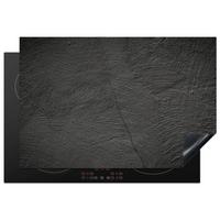HERDABDECKPLATTE Beton - Schwarz - Industriell Ceranfeldabdeckung 78x52 cm - Anthrazit, Kunststoff (78/52/0.2cm) - MuchoWow