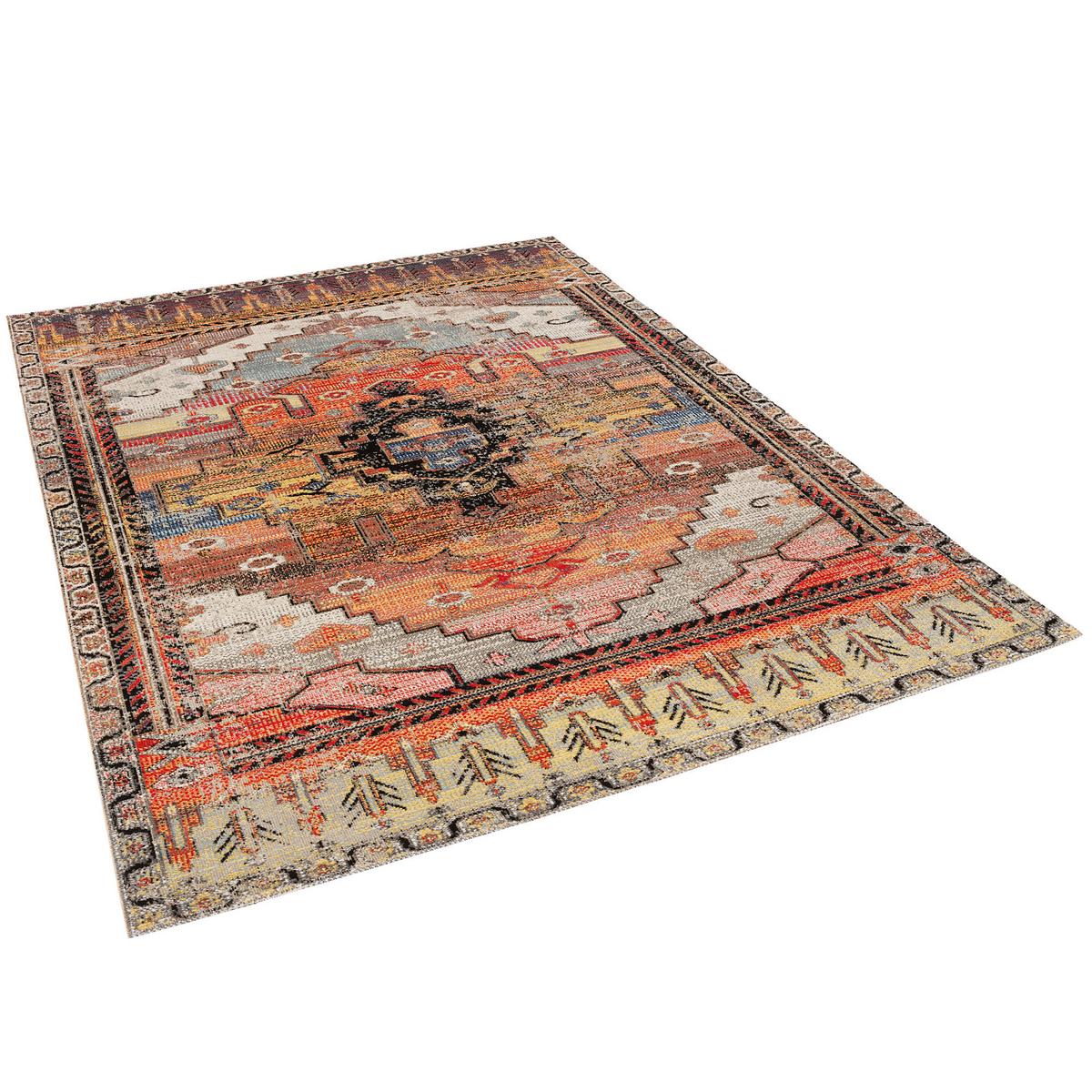 KURZFLOR DESIGNER TEPPICH MODERN VINTAGE ORIENT MUSTER - Rostfarben, Textil (160/230cm) - Pergamon