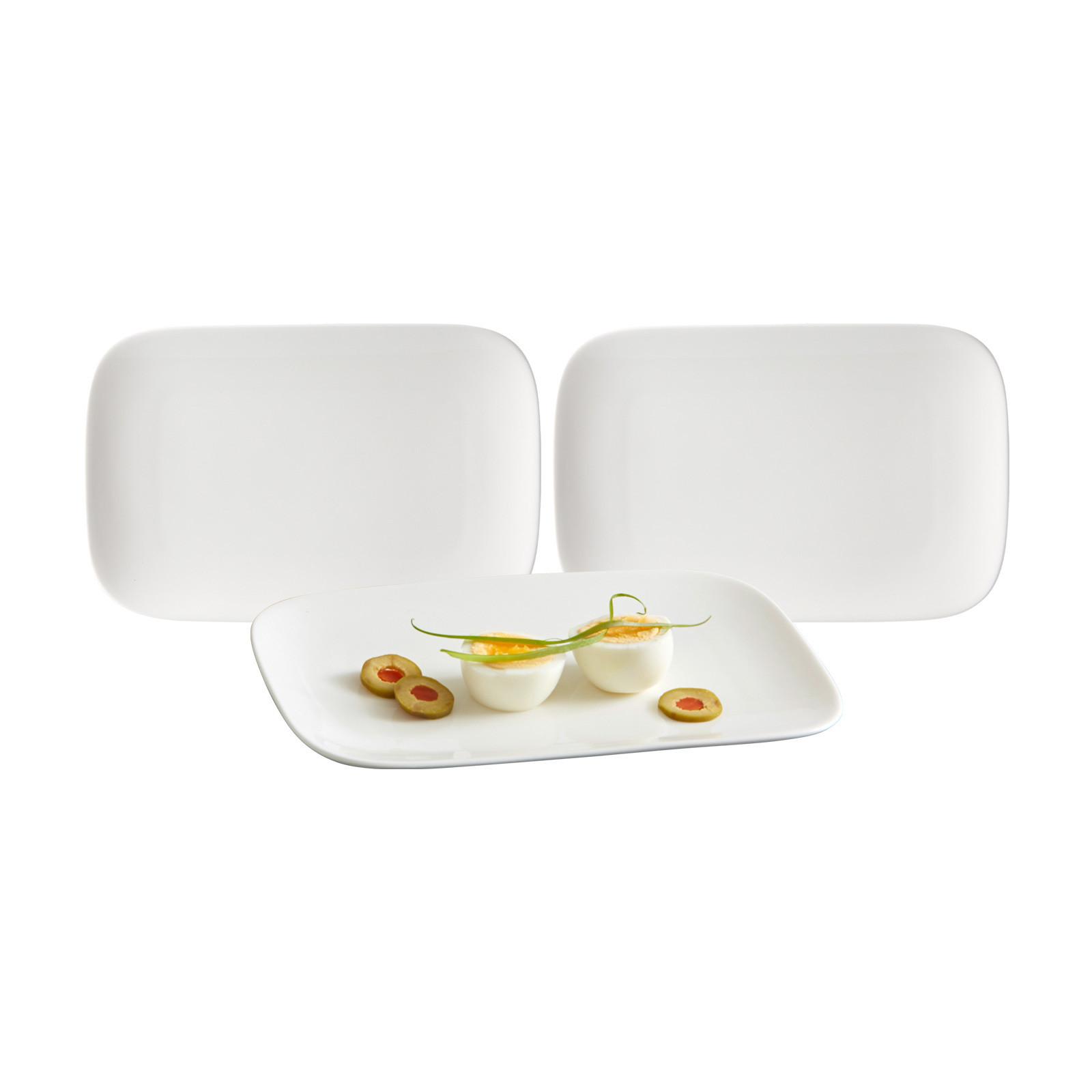 SERVIERPLATTEN Arena weiß 24 x 16 cm 3er Set - Weiß, Keramik (16/4/24cm) - Ritzenhoff Breker