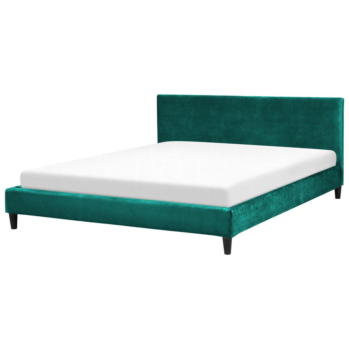 BETTRAHMENBEZUG Samtstoff 180/200 cm Smaragdgrün Fitou - Smaragdgrün, Textil (190/214cm) - Beliani