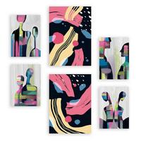POSTER Set Mit 6 Verhaltensmodi In Liebhaber Abstrakt A3 & A4 Rahmenlos - Klar, Papier (29/3cm) - Nacnic
