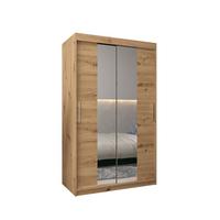 LANGUAGE Schiebetürenschrank mit Spiegel TOKYO 1 200/120/62 2-türig - Silberfarben/Eiche Artisan, Holz/Kunststoff (120/200/62cm) - MÖBEL KRYSPOL