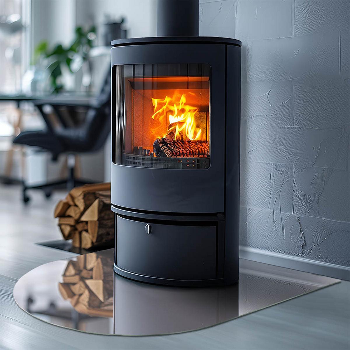 GLASPLATTE für Kamin 80x70 cm - Lila, Glas (80/70/0.4cm) - TULUP