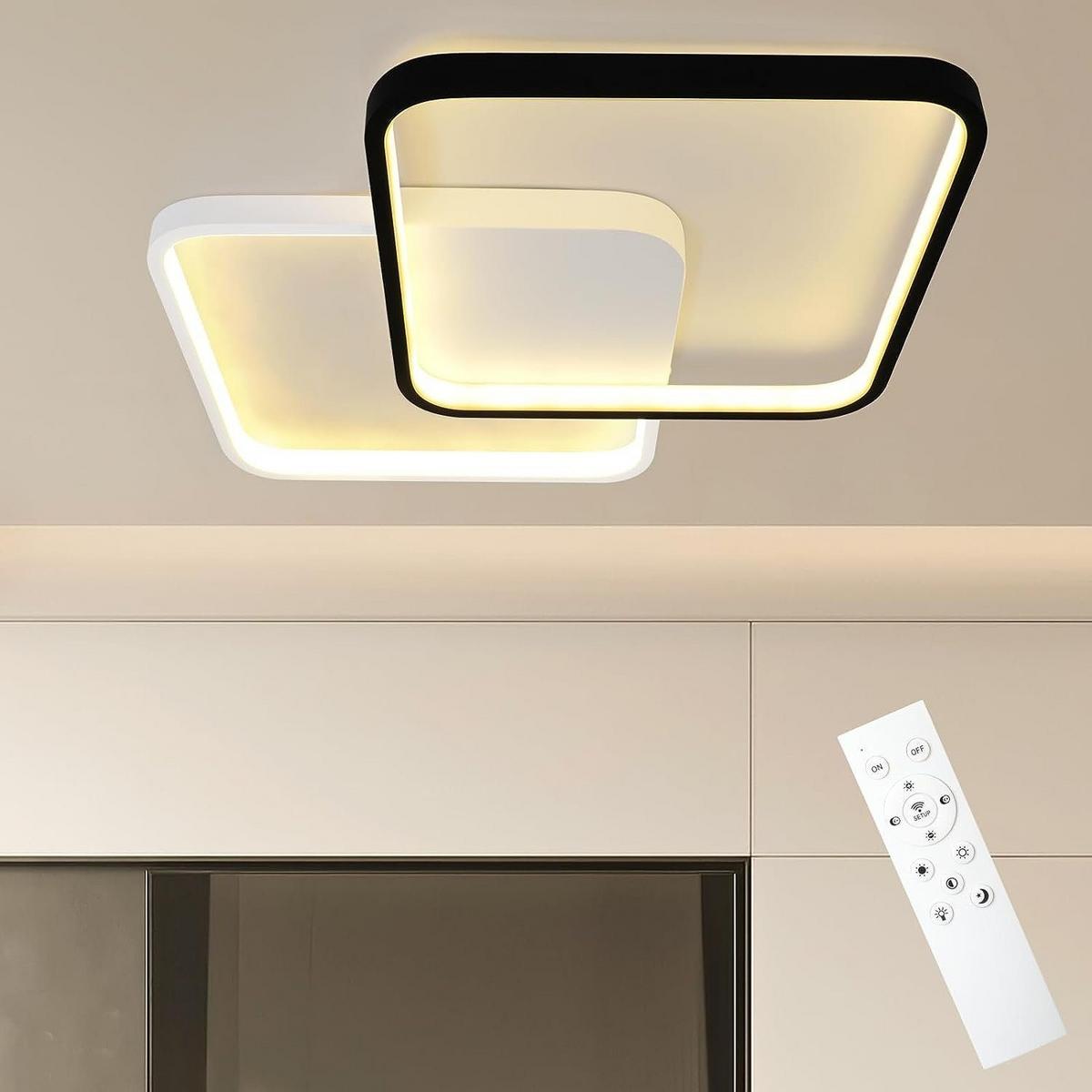LED-DECKENLEUCHTE Nils 43/43/4.5 cm - Schwarz, Metall (30/4.5/30cm) - ZMH