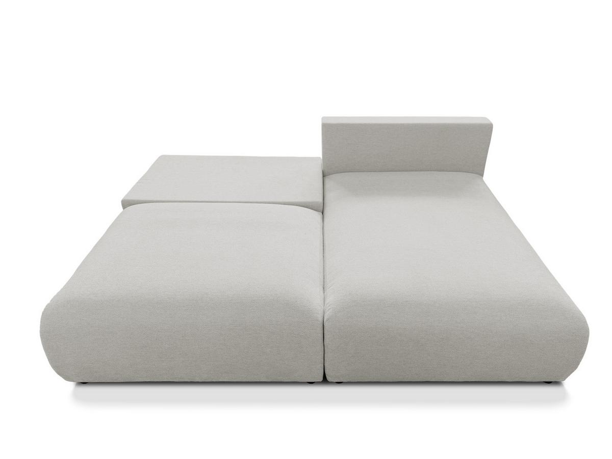 ECKSOFA Sora mit Schlaffunktion, Bettkasten und extra tiefer Komfortzone aus hochwertigem Hellgrau Strukturstoff - Hellgrau/Schwarz, Holz/Kunststoff (200/140cm) - S-Style
