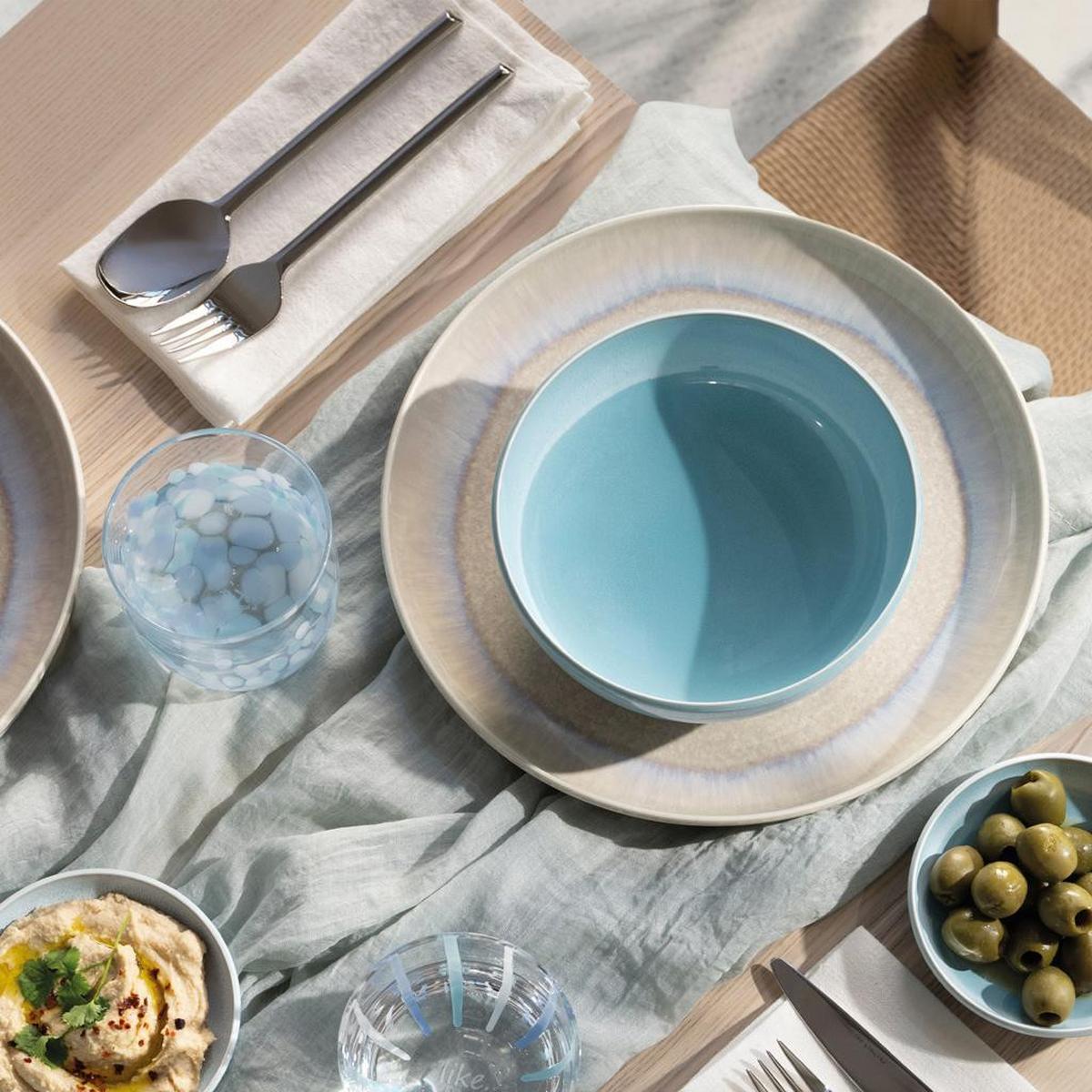 EINSTEIGER-SET Perlemor Aqua blau 8-tlg. - Blau, Keramik (2/2/2cm) - like.Villeroy & Boch