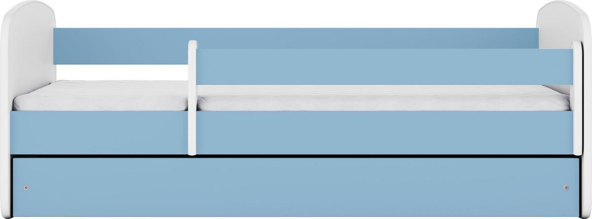 KINDERBETT Emily mit Schublade und Matratze, Blau 70x140 cm - Weiß, Holzwerkstoff (140/70cm) - WFL GROUP