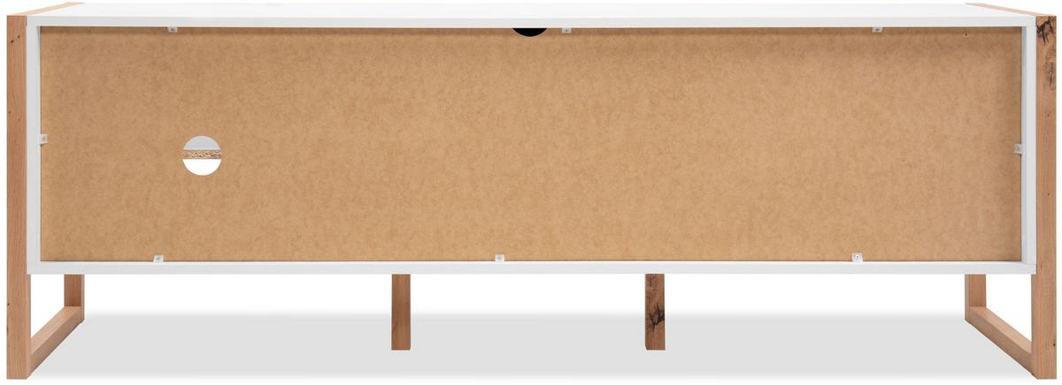 TV-RACK Denver 54 weiß / Dekor Artisan Oak 55/160/40 cm - Weiß, Holzwerkstoff (160/55/40cm) - Calicosy