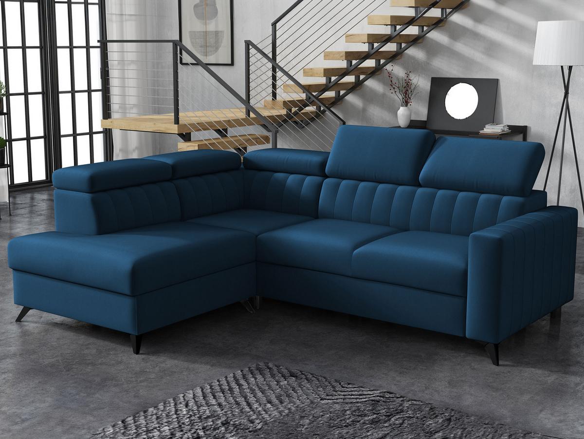 ECKSOFA Milano 2RRLXP, Seite: Links LXP+R+2R - Blau, Holz/Textil (249/195cm) - MIRJAN24
