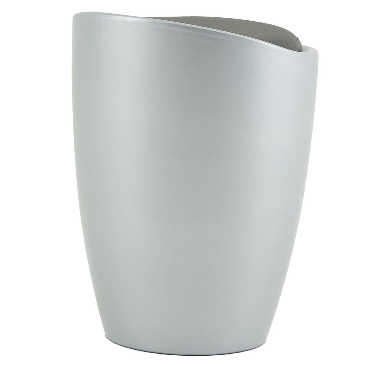 SITZHOCKER DANIEL grau - Grau, Kunststoff/Textil (35/50/35cm) - IDIMEX