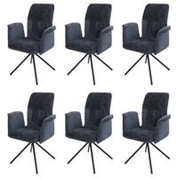 ESSZIMMERSTUHL Grau 6er-Set - Dunkelgrau/Grau, Textil (70/94/60cm) - MCW