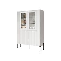 VITRINE Vera - Schwarz/Weiß, Holzwerkstoff/Metall (110/160/40cm) - MIRJAN24