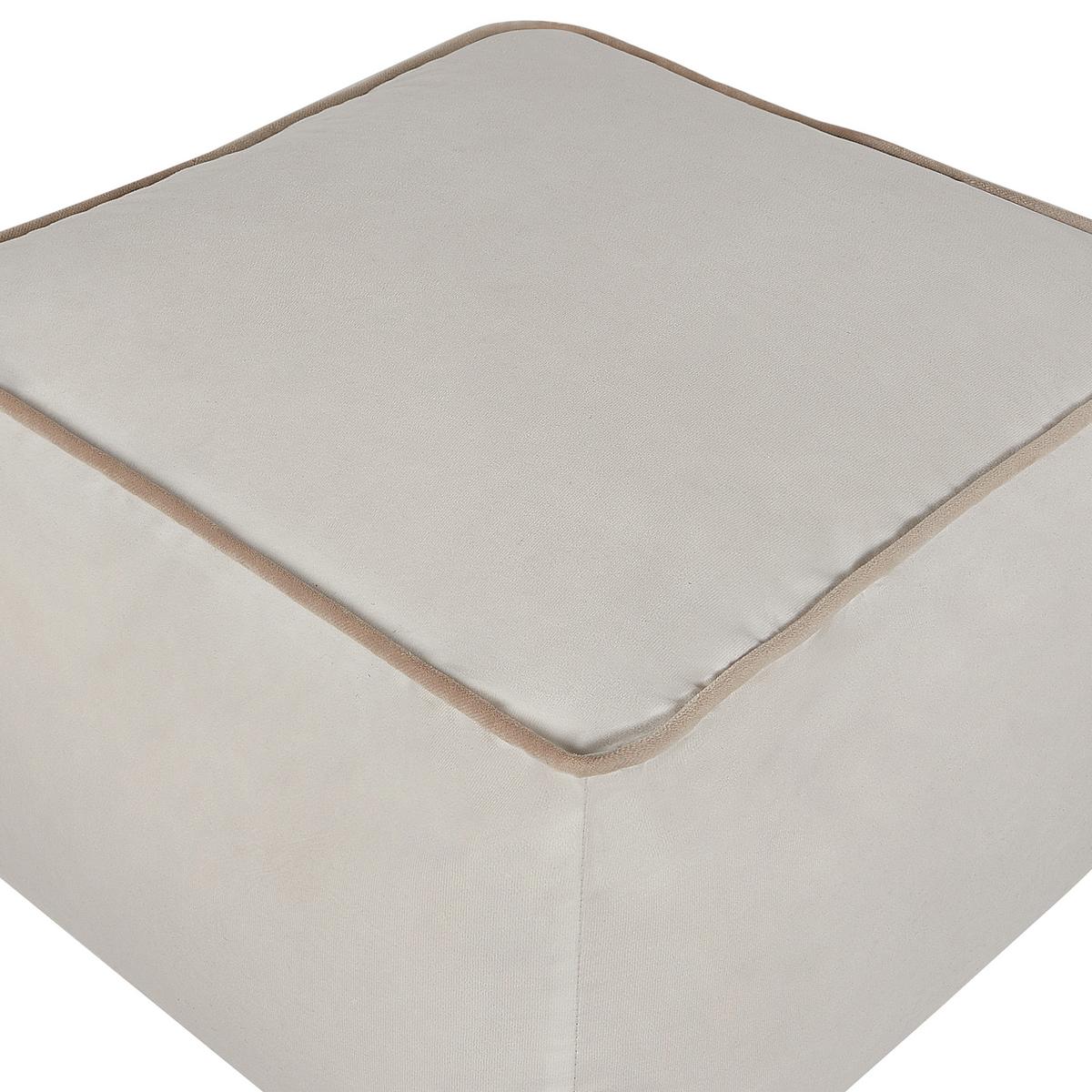 POUF Samtstoff Hellbeige Dareyn - Beige, Textil (50/30/50cm) - Beliani