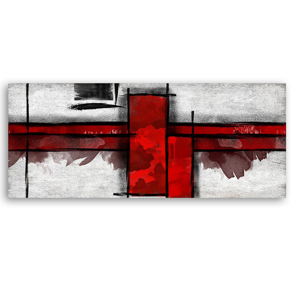 KUNSTDRUCK Rot 90/30 cm - Rot, Textil (90/30cm) - KUNSTLOFT