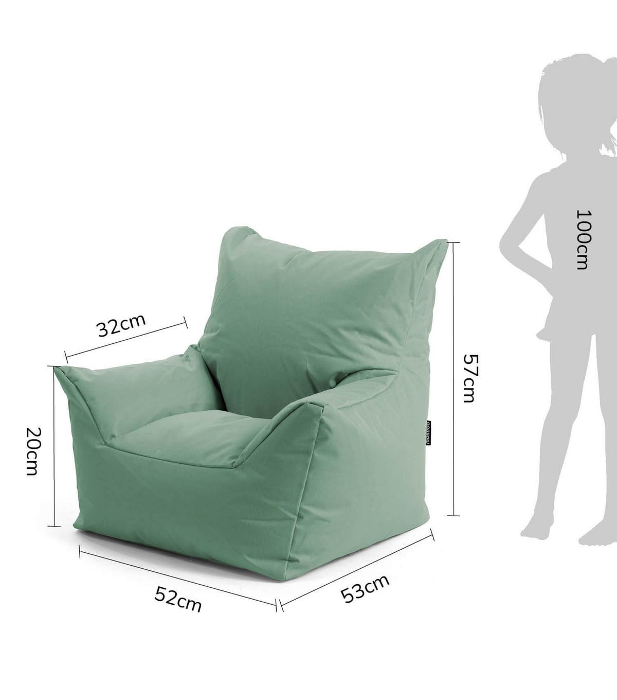 OUTDOOR-KINDER-SITZSACK Der Gartenzwerg - Mintgrün, Textil (52/57/53cm) - Mokebo