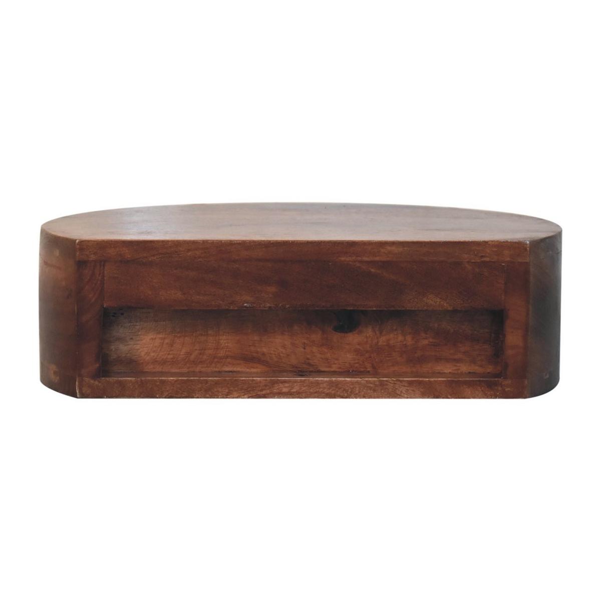 NACHTKASTEN Honigkaramell Wandmontiert Abgerundet, 1 Schublade, Dunkelbraun - Dunkelbraun/Messingfarben, Holz/Metall (40/11/31cm) - Artisan Furniture