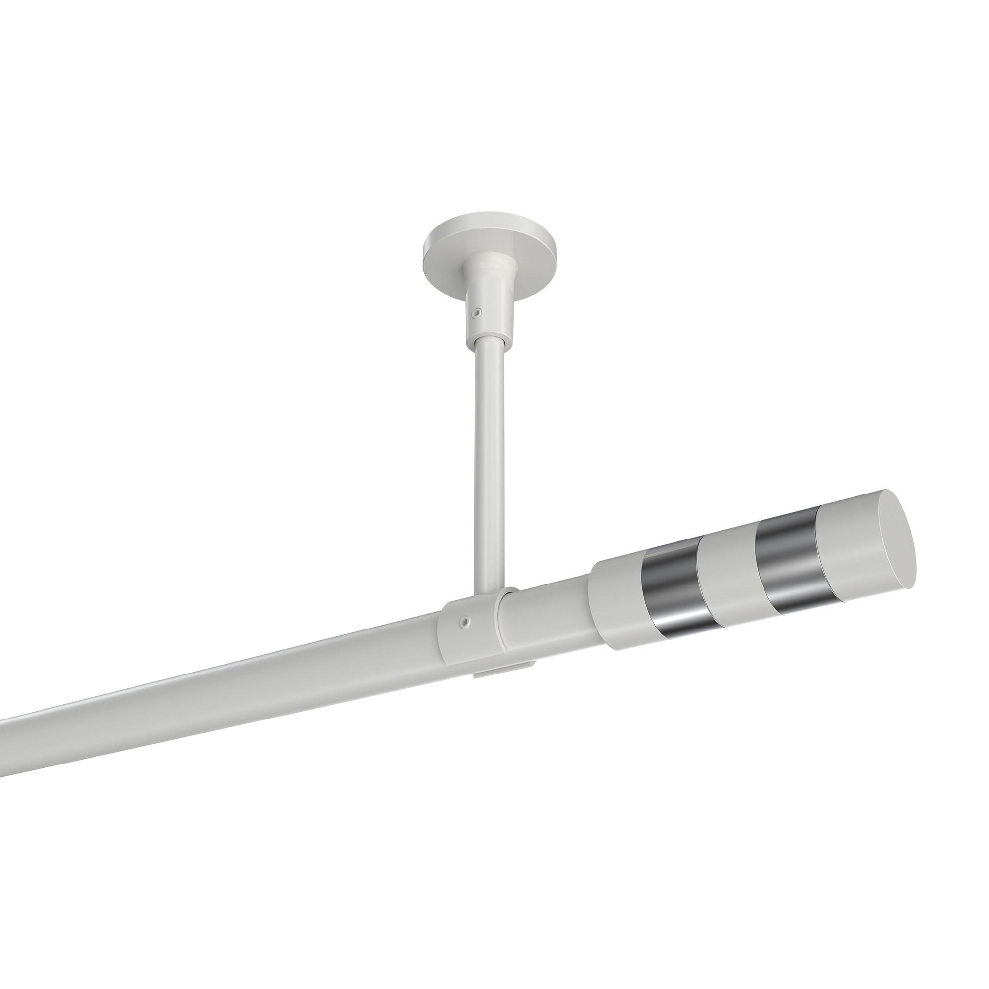 GARDINENSTANGE Sonette Mavell 100 cm, 1-läufig, 20 mm Ø Weiß - Chromfarben/Weiß, Metall (100cm) - INTERDECO