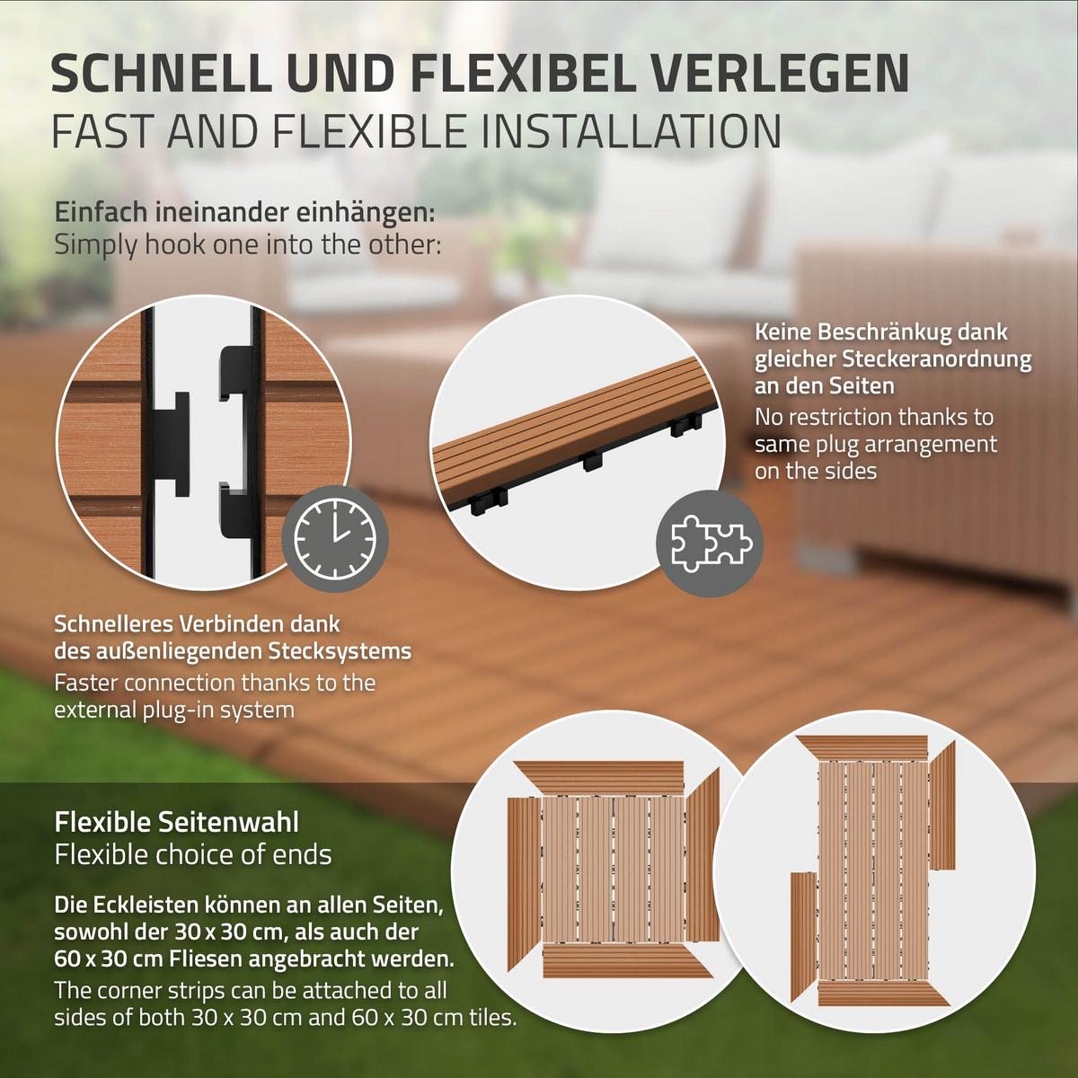 ABSCHLUSSLEISTE WPC Ecke rechts Hellbraun - Hellbraun, Holzwerkstoff (38/2/7.5cm) - ML-DESIGN