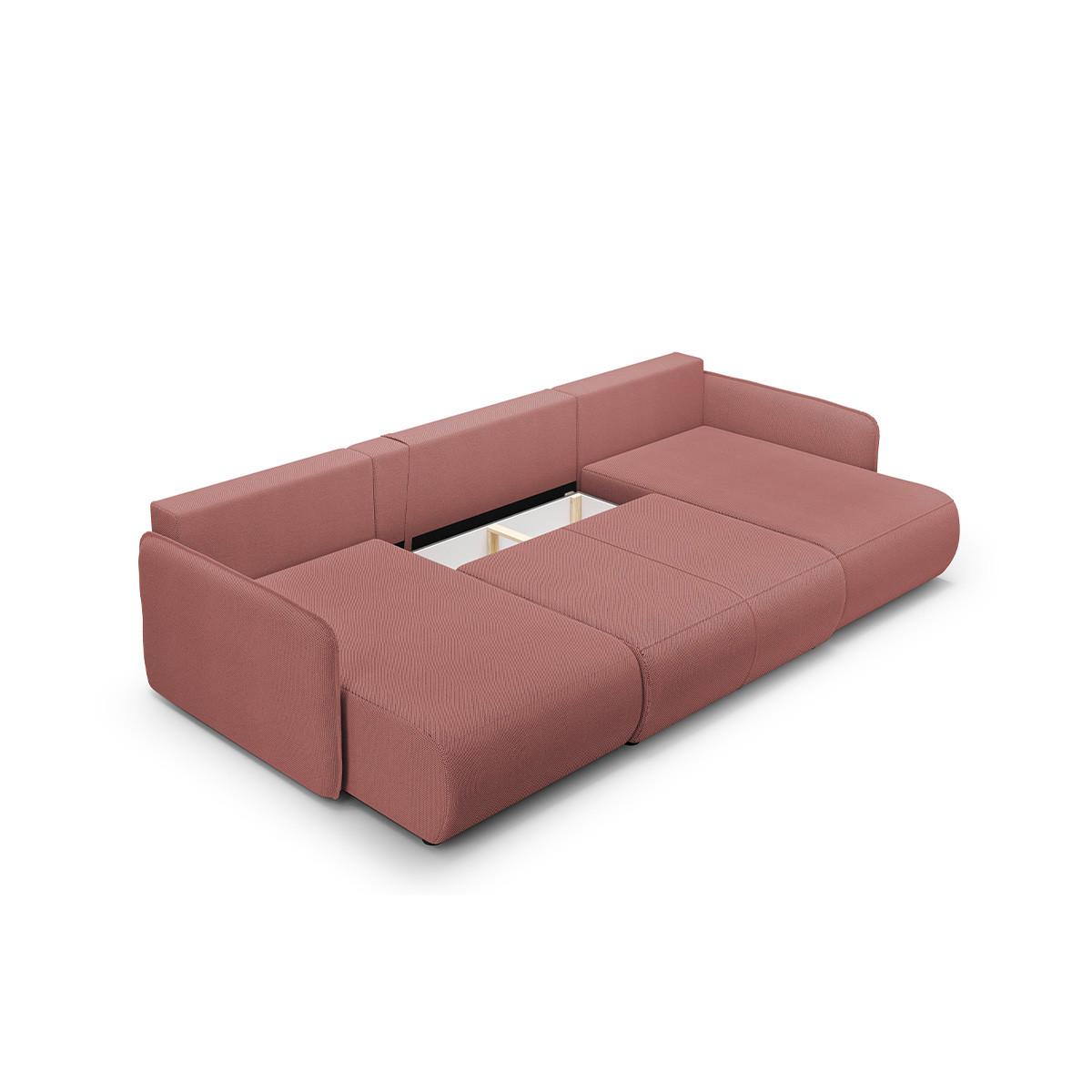 PANORAMASOFA Claudio 5 Sitzplätze Rose - Pink, Holz (290/86/148cm) - Petits-meubles