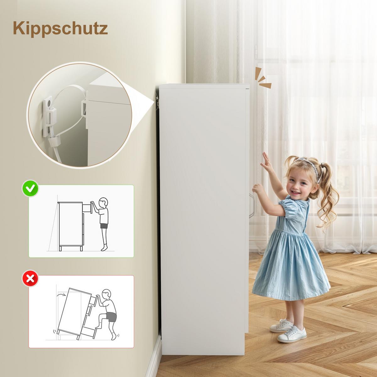 SCHUHSCHRANK mit Soft-Close-Tür, verstellbare Regale, für 14 Paare, Weiß - Alufarben/Weiß, Holzwerkstoff/Metall (55/108/35cm) - HOMCOM