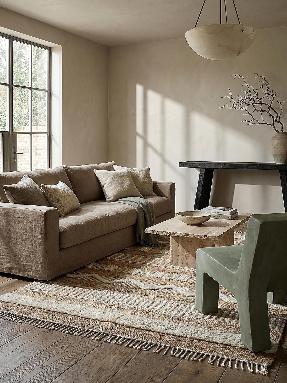 TEPPICH aus Jute handgewebt WHARFE in Braun-Beige, geometrisch, 160 x 230 cm - Braun, Textil (230/160cm) - KADIMA DESIGN