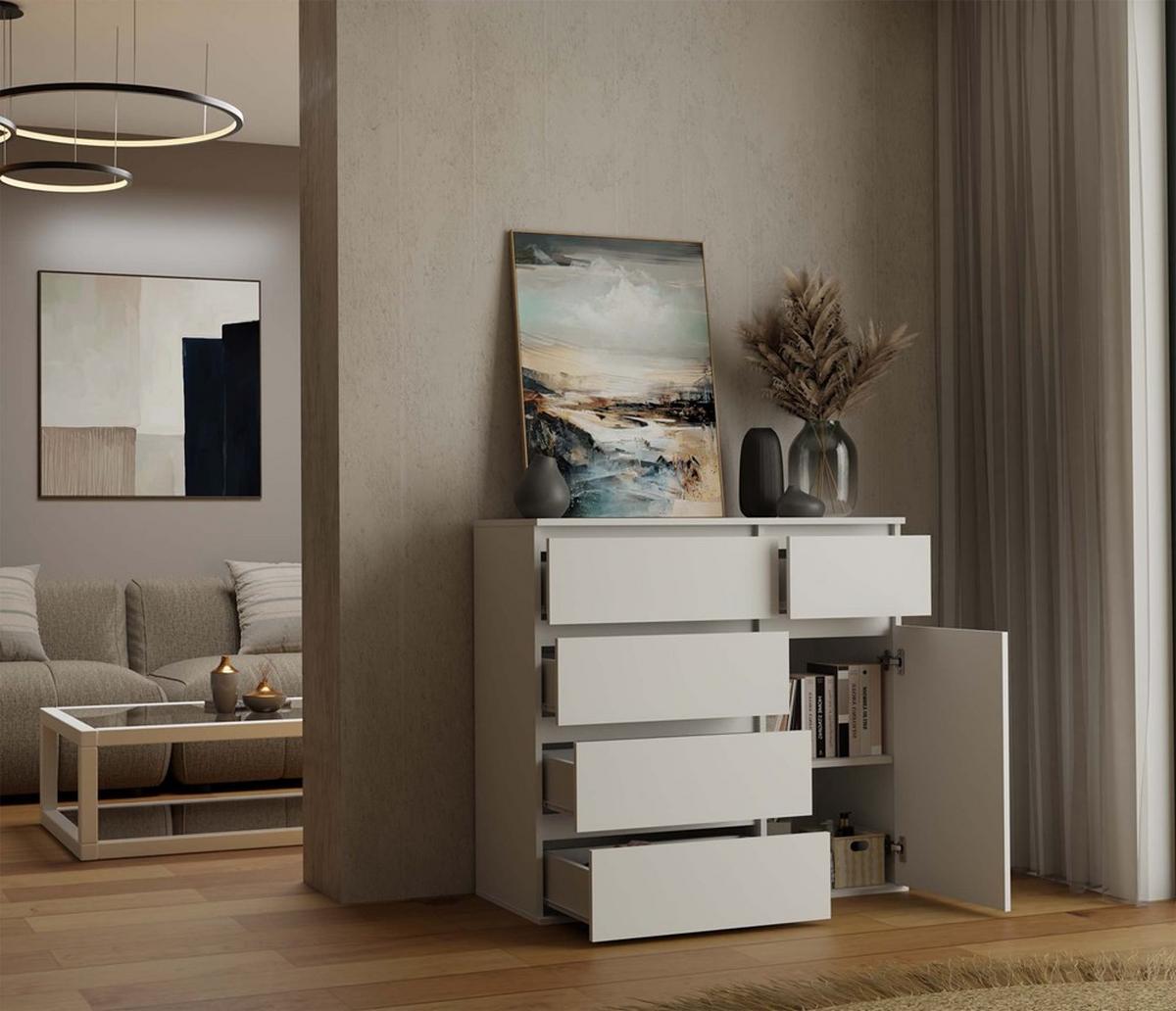 KOMMODE Weiß 100/93/40 - Weiß, Holzwerkstoff (100/93/40cm) - RAUMHIRSCH FURNITURE