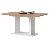 ESSTISCH Eiche Artisan, weiß 150 - 190 x 90 cm, Küchentisch ausziehbar - Eiche Artisan/Weiß, Holzwerkstoff (90/150/76cm) - Inn.Furn