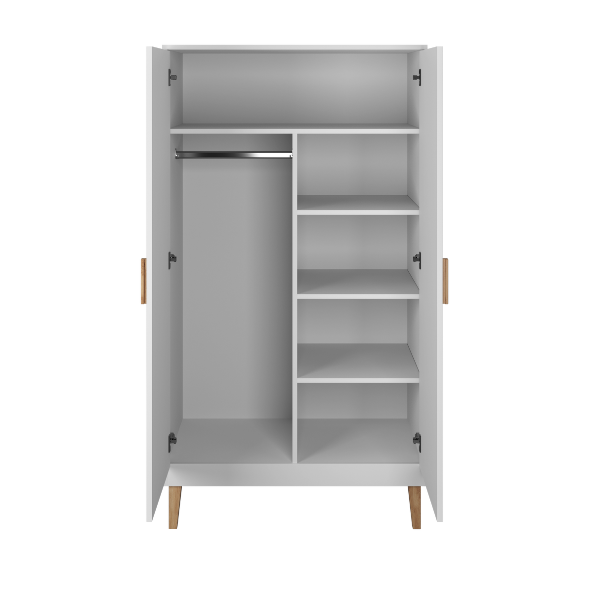 KINDERKLEIDERSCHRANK Kubi - Weiß, Holzwerkstoff (55/184/100cm) - RAUMHIRSCH FURNITURE