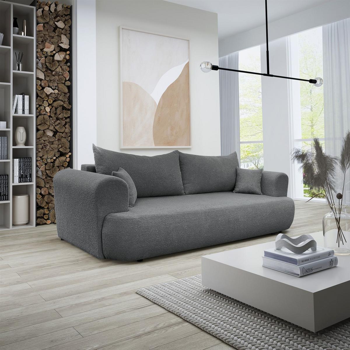 SCHLAFSOFA Anike Stoff Now Or Never - Dunkelgrau, Holzwerkstoff/Textil (240/78/110cm) - Fun Möbel