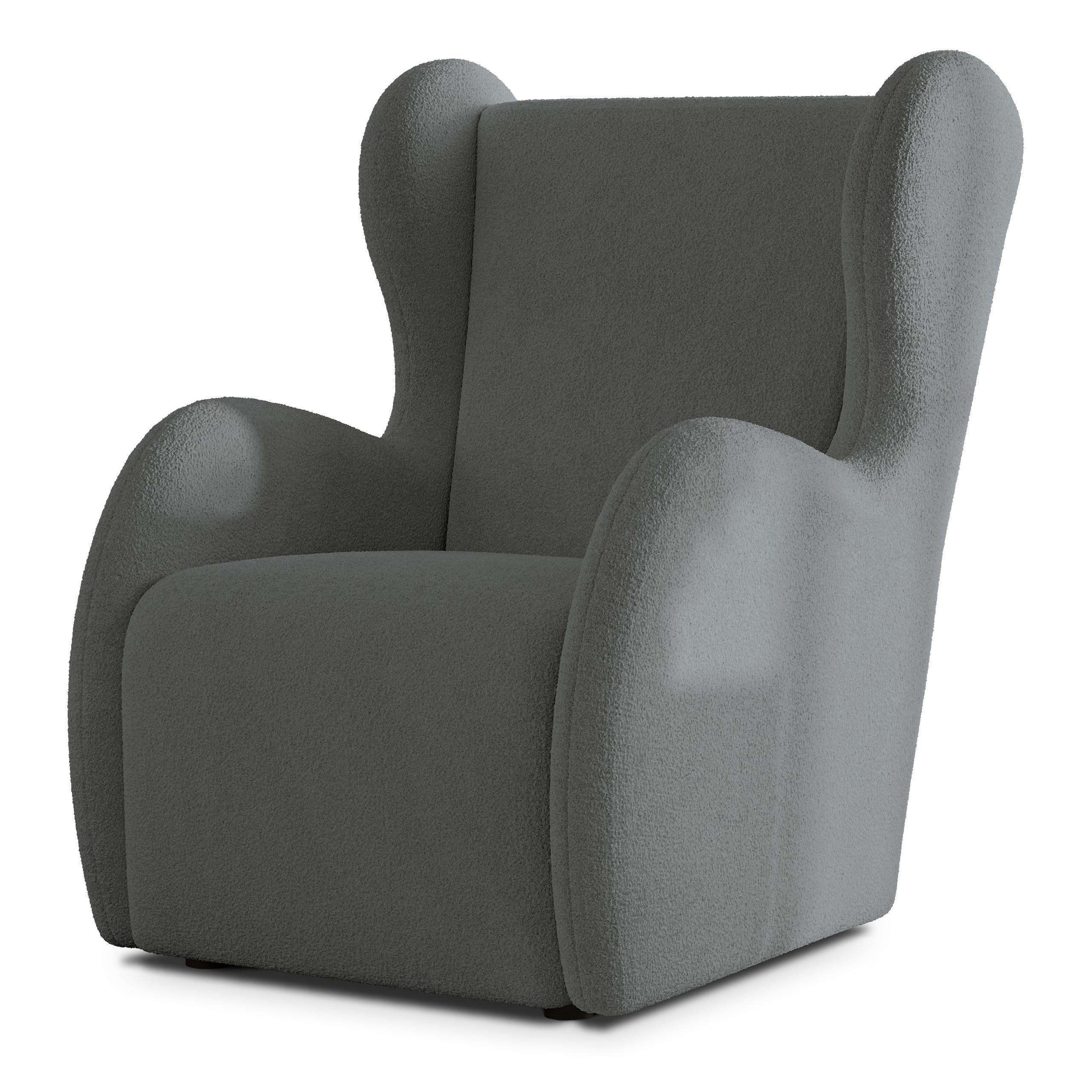 SESSEL MASTI Polstersessel Loungesessel ergonomisch, Grau - Grau, Holzwerkstoff/Kunststoff (74/100/86cm) - MASSENO
