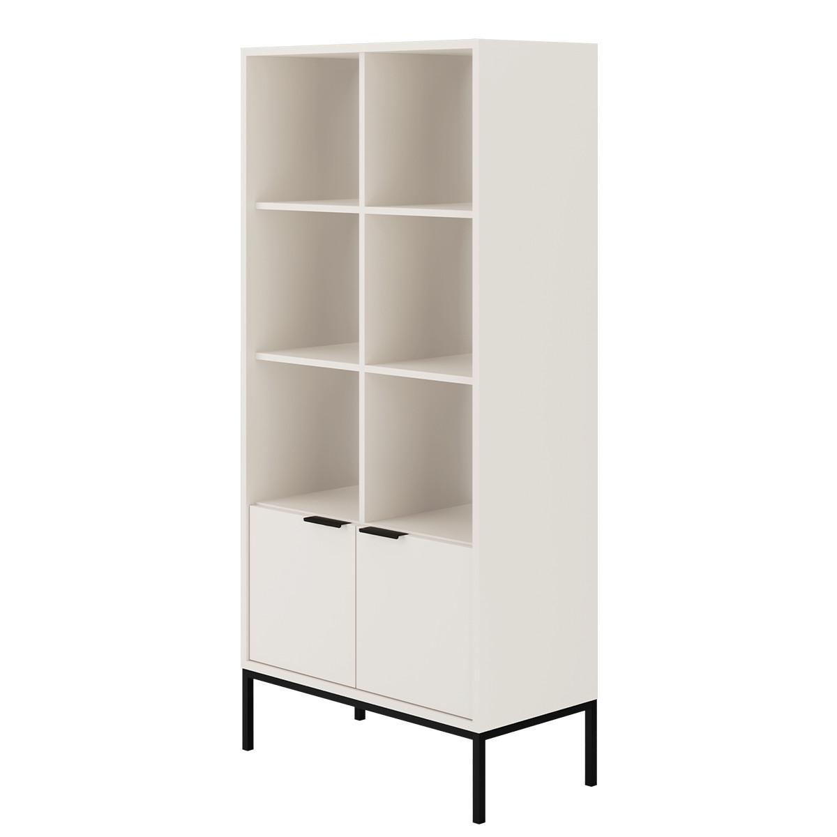 BÜCHERREGAL Seattle Weiß - Schwarz/Weiß, Holzwerkstoff (80/171.3/40cm) - Petits-meubles