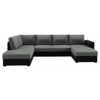 WOHNLANDSCHAFT Wilma Premium, Seite: Links - Schwarz/Grau, Holz/Textil (305/85/188cm) - MIRJAN24