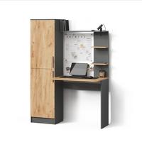 SCHREIBTISCH Rina Anthrazit/Goldkraft Eiche 122.9 x 168 cm - Honigeiche/Anthrazit, Holzwerkstoff (52/122.9/168cm) - Livinity®