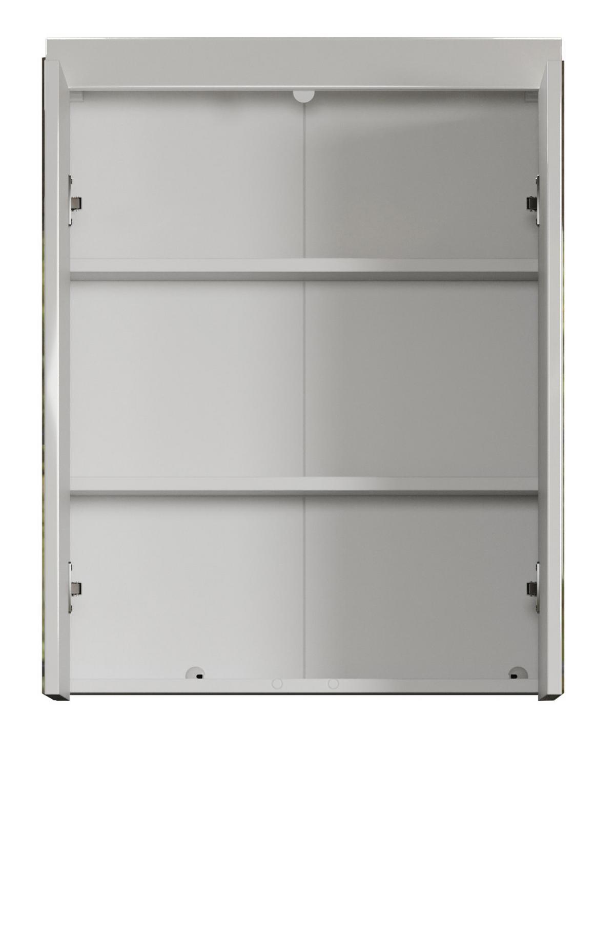 SPIEGELSCHRANK weiß Hochglanz 60 x 77 cm, Badschrank 2-türig - Weiß, Glas/Holzwerkstoff (60/77/17cm) - Top.Furn